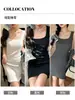 Vestido tipo camisola negro de cuello cuadrado con tirantes anchos para mujer, estilo puro deseo verano 2026, ajustado, minivestido bodycon