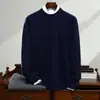 Baicai Veludo Nova Coleção Outono/Inverno: Suéter Premium de Cashmere para Homens, Gola Redonda, Casual, Moderno, Camada Base Tricotada, Suéter Versátil