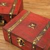 Caja de Almacenamiento de Joyería Retro Roja Caja de Almacenamiento Festiva para Joyería de Boda Tocador Adornos Caja de Almacenamiento Accesorios para Fotografía Caja Decorativa