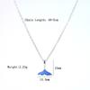 Nuevo Collar de Acero de Titanio con Goteo de Aceite Cola de Pez Océano Azul para Mujer Diseño Niche Lindo Versátil Cadena para Clavícula Joyería