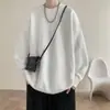 Suéter Redondo de Alta Calidad Directo de Fábrica Estilo Primavera/Otoño para Hombre Marca de Moda Color Sólido Retro Americano Estilo Perezoso Tejido de Punto Holgado