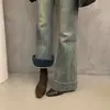 Botines Otoño/Invierno 2026 Nuevos Punta Cuadrada Cremallera Trasera Forro de Felpa Botines Chelsea Tacón Grueso Retro Adelgazantes Botas de Moda