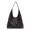Bolsa de trabalho com grande capacidade para mulheres, bolsa tote de leopardo, outono e inverno, nova moda, 2024, bolsa feminina com design de nicho