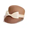 Gorra de Equitación de Lujo con Lazo Frontal de Seda y Cáñamo para Niños Sombrero de Fieltro de Lana Australiana Estilo Dama Malla