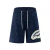 Shorts de Retazos Azul Marino con Boca de Tiburón para Hombres y Mujeres, Pantalones Deportivos de Verano Cleanfit de Secado Rápido, Shorts Frescos para la Playa