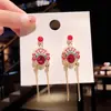 Pendientes Largos Estilo Chino Retro con Aguja de Plata 925, Cara de Ópera de Pekín, Pendientes con Borla Elegantes Personalizados para Mujer