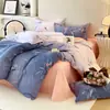 Nuevo juego de ropa de cama de 4 piezas de grado A para 2026, 100% algodón, estampado digital, cepillado, para uso doméstico, algodón puro suave y grueso