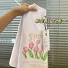 Camiseta de Manga Corta de Verano para Hombre y Mujer Camiseta de Manga Corta Estilo Japonés Antiguo para Mujer Ropa Estilo Hong Kong Camiseta Blanca Versátil de Moda Camiseta de Moda