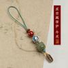 Hetian Jade León danza Ruyi Zodiaco Benmingfo llavero colgante de coche colgante de disco en U para mujer cadena de teléfono móvil colgante bolsa colgante
