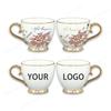 Lujo Ligero Creativo Mango Chapado en Oro Borde Dorado Cerámica Taza para Cavar Esquinas Moda Taza de Café para Pareja LOGOTIPO Personalizable