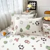 Funda de almohada de algodón puro, estilo fresco y simple, diseño de dibujos animados lindo, uso doméstico, funda de almohada de algodón y cubierta para cojín, juego de dos