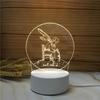 Luz noturna 3D criativa pequena luminária de mesa atividade pequeno presente empresa presente de Natal acrílico placa suporte de lâmpada atacado