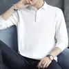 Nueva Camisa Polo para Hombre de Manga Larga Paul Camiseta con Cuello de Solapa Otoño e Invierno Color Sólido Abrigo de Otoño Camisa Base con Nuevo Ins