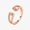 Nuevo Anillo de Ansiedad de Plata Tailandesa Anillo Anti-Fidget Apertura Ajustable Anillo Giratorio de Dedo para Mujeres con Cuentas