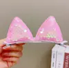 Pinza para el pelo con lazo de lentejuelas para niña, pinza para el pelo de doble capa colorida, estilo coreano, bonitos accesorios para el pelo de niña pequeña.