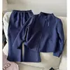 Conjunto Esportivo de Zíper Estilo Coreano para Meninas Primavera e Outono 2026, Jaqueta Elegante com Gola Alta + Calça Flare Conjunto de Duas Peças