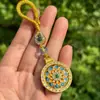 Chaveiro de Luxo Leve Dourado Antigo Estilo Chinês Novo Estilo Retrô Pingente Versátil Temperamento Pingente Fashion Atacado Girassol