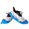 Cubrezapatos Impermeables Desechables Azul y Blanco Cubre Pies Semi-Recubiertos Antideslizantes Tela No Tejida Fondo de PP Más PE Engrosado Resistente al Desgaste