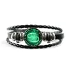 Venda Direta de Fábrica Pulseira de Couro 12 Constelações Europeia e Americana Multicamadas Trançada DIY Pulseira de Couro para Casal Pulseira de Couro Estrelada