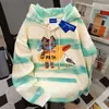 Moletom Americano Oversize com Capuz para Mulheres Outono e Inverno, Estilo Novo Tie-Dye Outono e Inverno Tops Casuais Chic Preguiçosos com Cor Contrastante