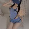 Postura lencería divertida sexy perspectiva antigua cuello colgante abertura deseo puro tentación malla cheongsam camisón traje 6176