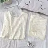 Pijama Dulce de Dibujos Animados Transfronterizo para Mujer Xia Yunduo Algodón Manga Corta Pantalones Cortos Niñas Cuello Redondo Se Puede Usar Fuera de Casa Conjunto de Ropa para el Hogar