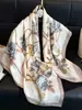 Bufanda de Moda Estilo Europeo y Americano, Lujo Ligero, Estampada, Bloques de Color, Cuadrada Grande de 90 cm, Sarga, Elegante, Versátil, Chal para Mujer