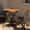 Mesa y Sillas Plegables Retro Portátil Apartamento Pequeño Madera Maciza Balcón Sala de Estar Habitación de Alquiler Mesa Pequeña Mesa de Café Mesa de Café