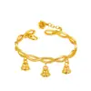 Vietnam Antiguo Fa Sha Anillo Inteligente Dorado Pulsera de Orquídea Lujo Ligero Gama Alta Diseño de Nicho Hebilla Abierta Ajustable Pulsera Pulsera