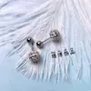 Acero de Titanio Recubierto Completamente de Diamante Mejorado Diamante que No se Cae 0.8 Pendientes de Aguja Fina Tornillos para Cartílago de la Oreja Moda Japonesa y Coreana Super Brillantes 6mm