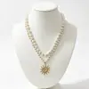 Cadena de Perlas Oceánicas de Venta Caliente Transfronteriza Europea y Americana Cadena para Clavícula de Mujer Colgante de Estrella de Mar y Concha Collar Multicapa Apilable Venta al por Mayor