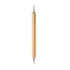 Pluma de Indentación de Madera con Cabeza Redonda, Bolígrafo de Punteado para Cerámica Artística de Doble Punta, Set de Herramientas para Tallar Arcilla de Lámina de Estaño, Pieza Única