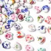 Cuentas Sueltas Cerámicas Azules y Blancas Impresas con Porcelana en Forma de Corazón Materiales para Manualidades DIY Pulsera Collar Pendientes Joyería de Estilo Antiguo