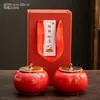 Ruyi de Caqui Pote de Chá Cerâmico de Caqui Pote Selado Pote de Doces de Casamento Caixa de Presente Atividades Manuais Pequenos Presentes