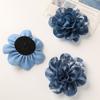 Flor enrollada estilo coreano, tela ligera de lujo a la moda, camelia de seda brillante, accesorio para la cabeza hecho a mano, ramillete, accesorios para prendas de vestir