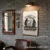 Decoración de pared estilo industrial para barbería al por mayor personalizada letrero de hojalata metálico pintura de hierro
