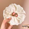 Elástico de Cabelo Oversized Estilo Coreano Intestino de Porco, Corda de Cabelo Versátil com Renda de Bolinhas, Elástico para Rabo de Cavalo Alto, Elástico de Borracha, Acessório de Cabelo de Alta Qualidade