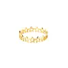 Atacado Transfronteiriço Anel Feminino Banhado a Ouro 18K, Alto Padrão, Simples, Tipo Estrela de Cinco Pontas Vazada, Anel Elegante Versátil Ins