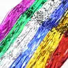 1X Cortina de Chuva com Franjas de Metal de 2m Decoração de Festa Parede de Fundo Arranjo de Cena de Casamento Aniversário Cortina de Porta Listrada Colorida