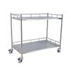 Mesa de armazenamento cirúrgico para instrumentos médicos de aço inoxidável, rack de armazenamento hospitalar, mesa cirúrgica alongada, carrinho de camada dupla