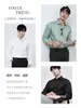 Camisa de vestir para hombre 100% algodón puro, color liso, antiarrugas, manga larga, fácil de cuidar, no necesita planchado, para uso profesional