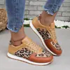 Zapatillas de Exportación Talla Grande Estilo Nuevo Patchwork con Cordones Zapatos Deportivos 2024 de Caña Baja Estampado de Leopardo Zapatos Deportivos Casuales para Mujer