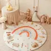 Tapete de Primeiro Aniversário do Bebê, Tapete Redondo para Lua Cheia e Cem Dias do Recém-nascido, Cerimônia de Caxemira Sintética