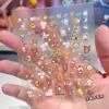 Adesivos fofos e populares para nail art em relevo do Rilakkuma, adesivo à prova d'água, perfeitos para nail art DIY, capas de celular e decorações de câmera