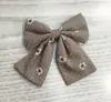 Acessórios de Cabelo para Meninas Outono e Inverno Transfronteiriços Aliexpress Populares Grampo de Cabelo com Laço Estampado Estilo Preppy Acessórios de Cabeça para Crianças 5104
