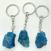 Venta Caliente Transfronteriza Gema Natural Cristal Piedra Irregular Llavero Joyería Accesorios Colgante