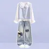 Estilo Coreano Estilo Escolar Dibujo Animado de Chica Retro Estudiantes de Secundaria Dulce Lindo Chaleco Camisa Para Vestir Conjunto Versátil Elegante