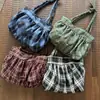 Nova Bolsa de Ombro de Grande Capacidade Xadrez de Outono e Inverno, Bolsa com Padrão Estilo Preguiçoso da Moda, Bolsa Tote Versátil