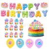 Novo Estilo Transfronteiriço Tema Pão Squishy Bolo Espiral Arco-Íris Toppers Balões Conjunto de Arranjo para Decoração de Festa
