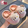 Pantuflas de Algodón Originales Hello Kitty para Niños Invierno Niñas Cálidas con Forro de Terciopelo y Piel Antideslizantes Zapatos de Algodón para Bebé HelloKitty